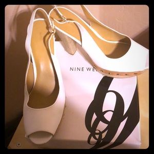 Size 11 White Peep Toe Heels